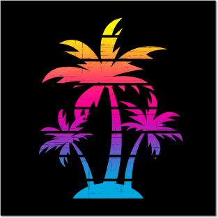 Colorful Palm Tree Beach Posters and Art